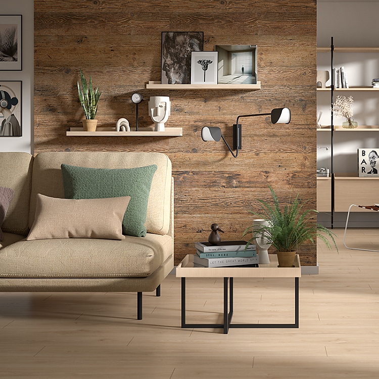 Mit dem digitalen Druck verwandelt Egger die OSB in eine dekorative Innenwandverkleidung, die eindrucksvoll Akzente setzt und Räume aufwertet.