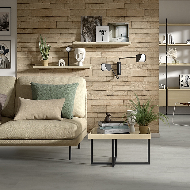 Mit den kreativen Wandpaneelen lassen sich unschöne Kabel geschickt verbergen und Deko-Accessoires gekonnt in Szene setzen. Durch die markante Pore und Blockoptik wird die 